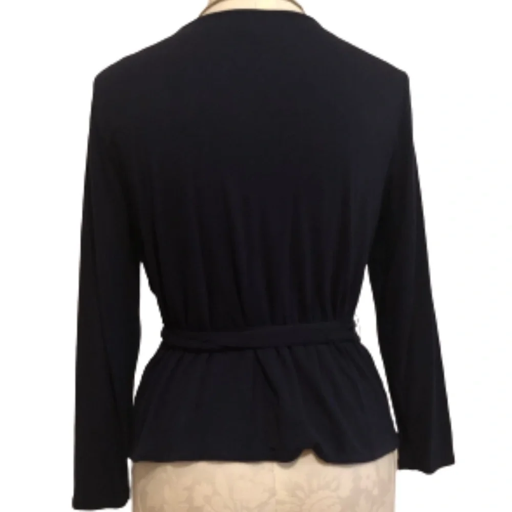 J. Crew navy blue long sleeve wrap top size M